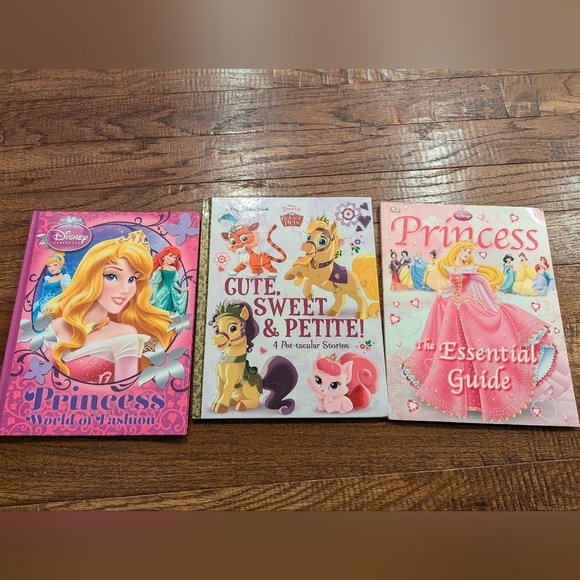 Disney Books lot Princess Guide, Princess World of Fashion & Disney Palace Pets - Picture 1 of 13